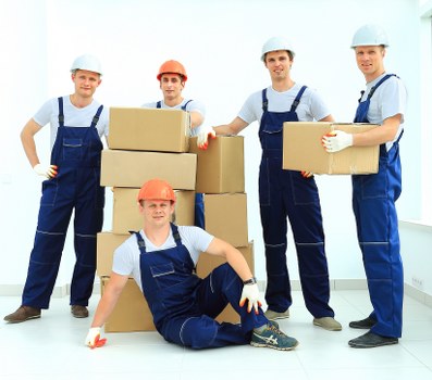 Westhampstead van moving boxes and household items