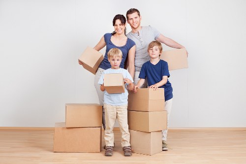 Professional moving assistance in a West Hampstead street