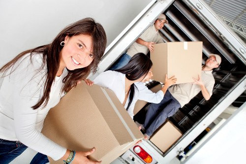 Household items being transported during a flat or office relocation