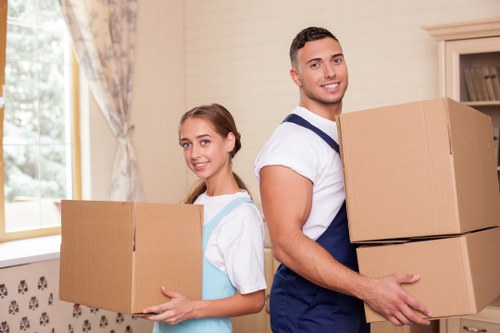 Furniture and moving equipment used during a Westhampstead home move