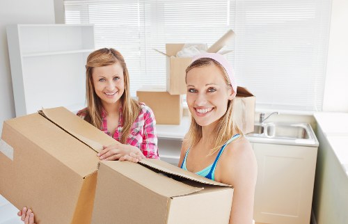 Packing materials and labeled boxes for relocation in Westhampstead