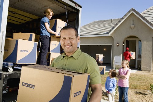 Local man and van transport in a residential street
